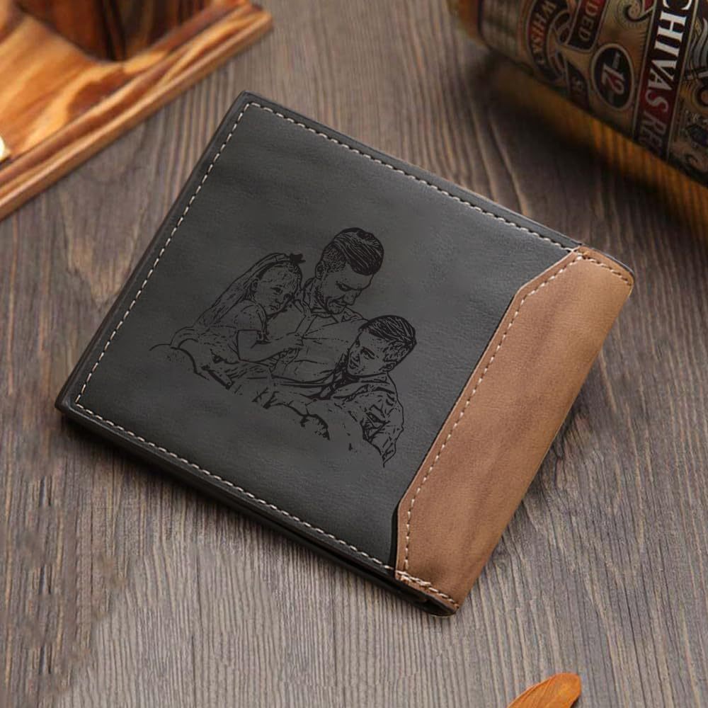 Personalizado Amazon impresión cartera de avatar corto diseño de negocios de cuero bolso de plata de cabeza cartera de hombre de piel