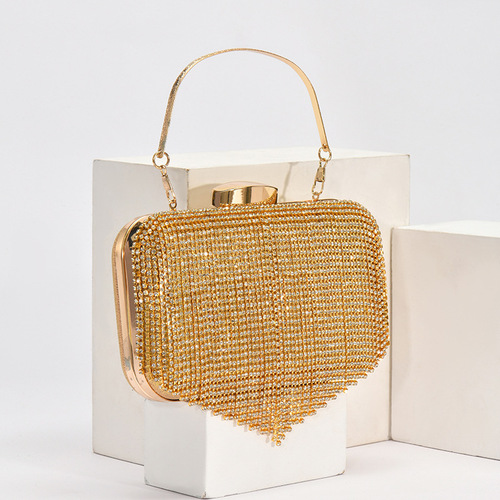Celebrity Rhinestone Sparkling Tassel Evening Bag Clutch Bag Banquet Bag Evening Bag Bridal Crossbody Bag Manufacturer Wholesale
