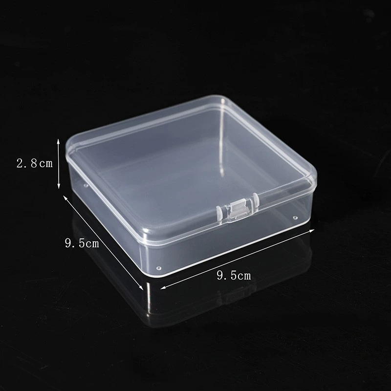 Transparent Plastic Storage Box for Earrings & Small Accessories, multiple square sizes 3.5–12.5 cm