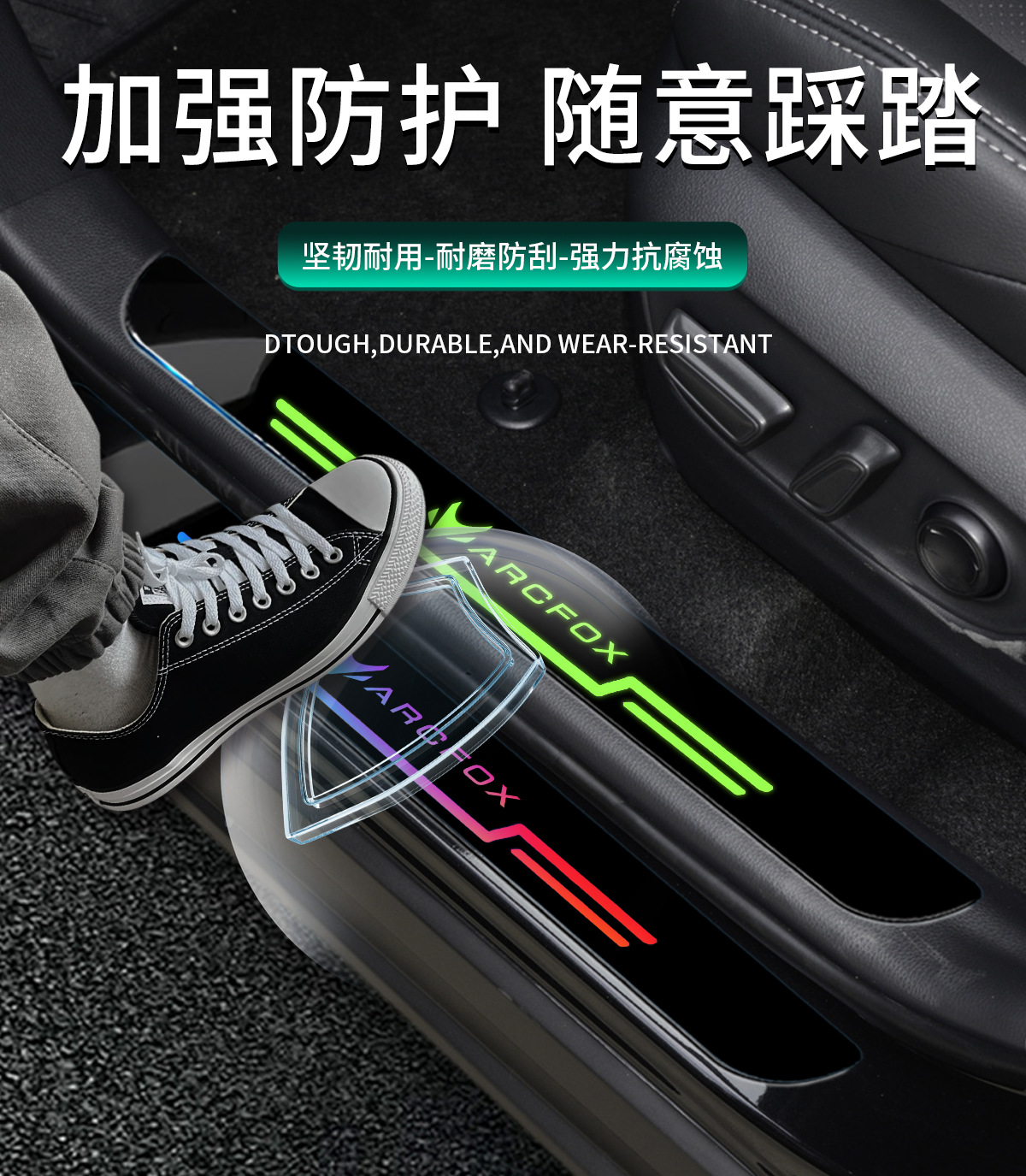 Beiqi Polar Fox Alpha t5 S5 Koala S Special Anti-stepping Protection Sticker in Car Welcome Foot Pedal Threshold Bar