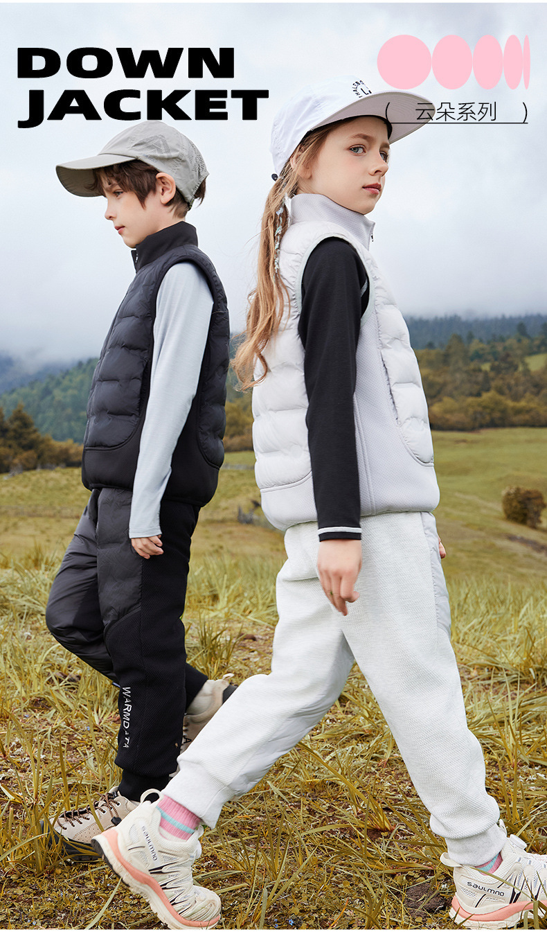 ​​Kids' Down Vest Winter Warm Puffer Jacket For Boys & Girls, Lightweight Quilted Sleeveless Coat, Soft Shell Outerwear (Black/Blue/Pink/Gray)​​_voghion.com