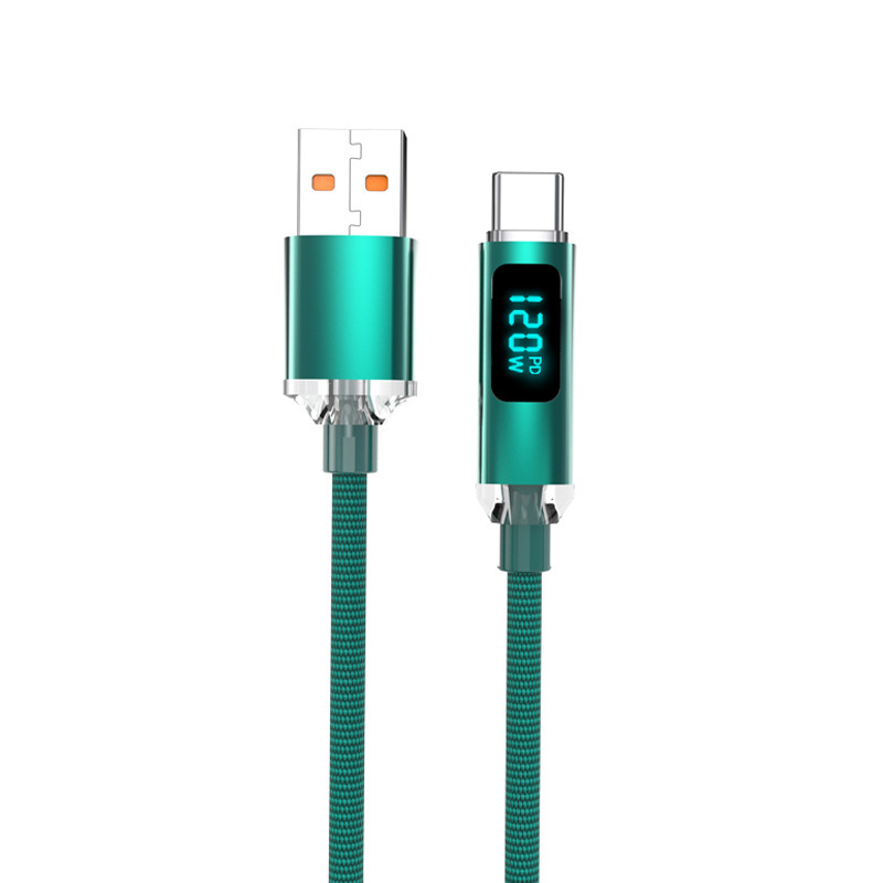 晶耀デジタル表示120w超急速充電Typecデータライン適用華為栄光vivo ppo充電線クロスボーダー|undefined