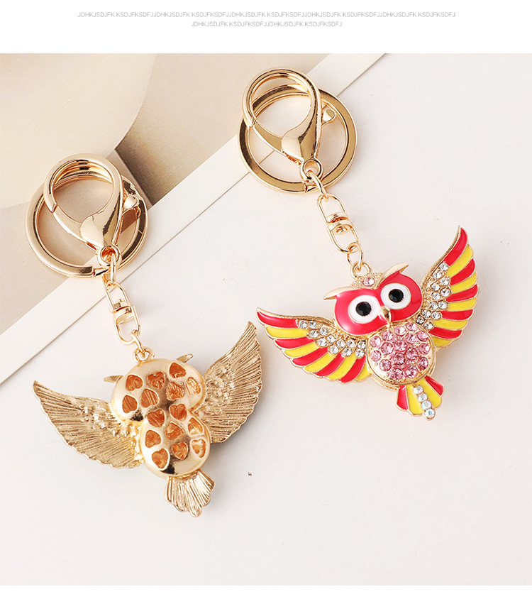 New Style Alloy Owl Unisex Bag Pendant Keychain display picture 4