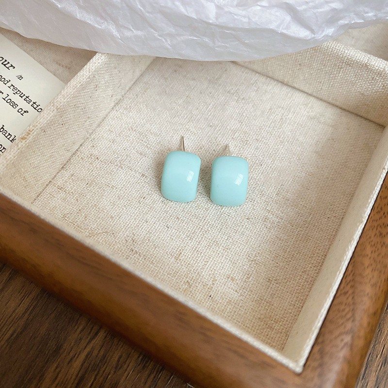 17 # Aguja de plata-azul-rectángulo