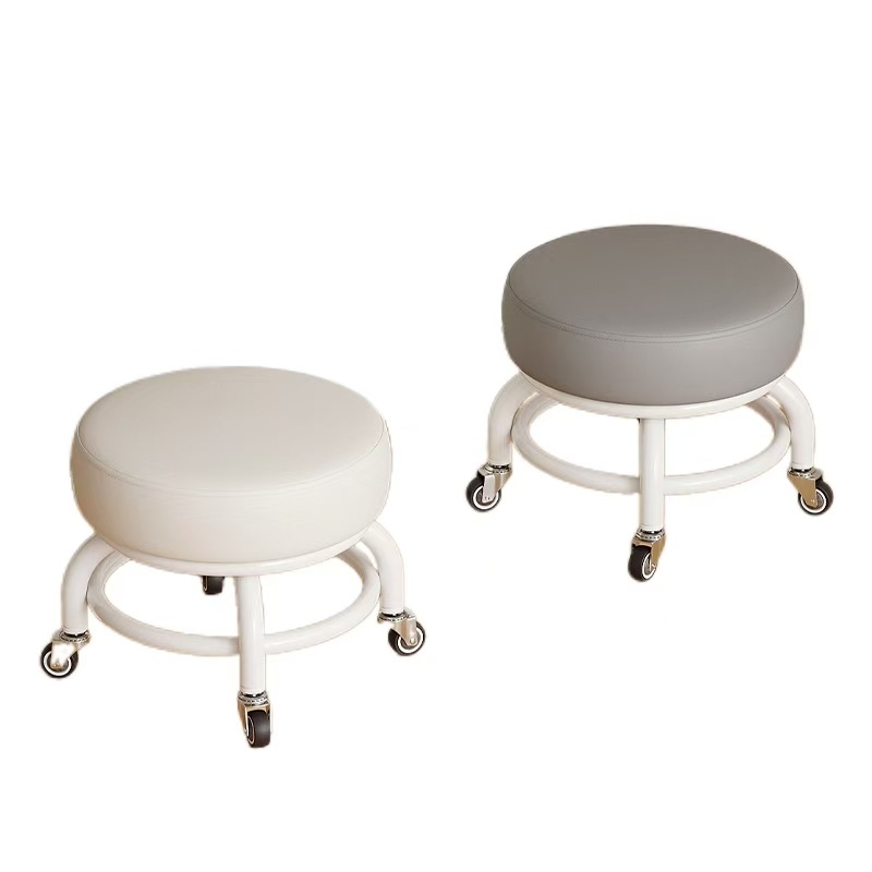 Pequeño taburete rueda universal, polea doméstica, cambiador de zapatos para niños, tienda de ropa, base de acero al carbono móvil, cómodo sofá pequeño