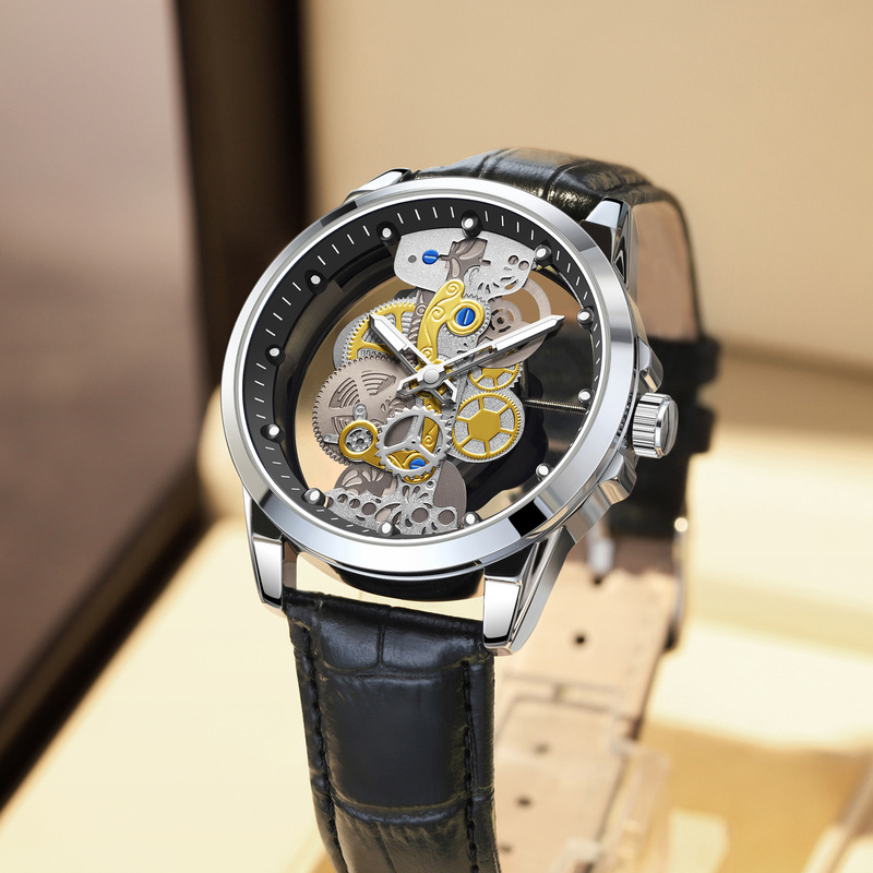 New Model Fully Automatic Non-Mechanical Quartz Watch, Hollow Design, Men's Waterproof Luminous Stainless Steel Transparent Personalized Men's Watch Wholesale New Model Fully Automatic Non-Mechanical Quartz Watch, Hollow Design, Men's Waterproof Luminous Stainless Steel Transparent Personalized Men's Watch Wholesale