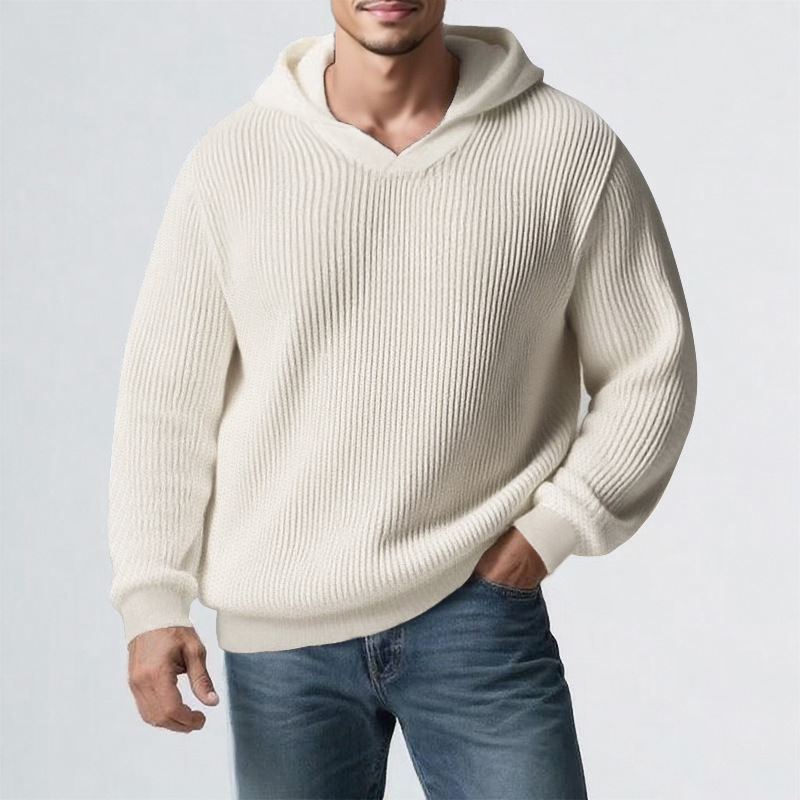 Herren Herbst und Winter Herrenpullover Jugend Kapuzenpullover Herren Einfarbig Lässig All Match Strickpullover Jacke_voghion.com