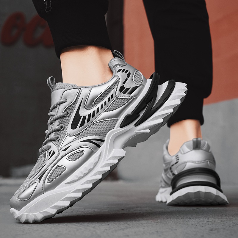 Zapatillas de malla zapatos casuales para hombre primavera y verano 2025 zapatos de papá de todo fósforo zapatos de suela gruesa para estudiantes