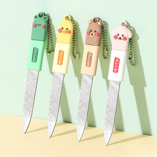 Cartoon three-dimensional doll nail file key chain bag small pendant nail file cute girl heart nail file