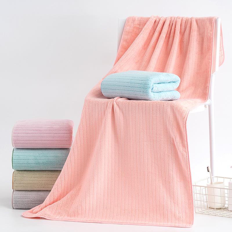 Toalla de baño, superabsorbente, de punto de forro polar coral, se puede bordar con logotipo, toalla de playa grande catiónica absorbente, regalo al por mayor_voghion.com