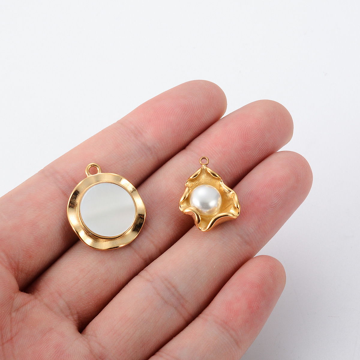 votre achat Élégant Blanc Shell Perle DIY Pendentif Boucle Incrusté