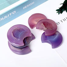 跨境热销天然玛瑙月亮把玩件红玛瑙摆件家庭装饰品玛瑙多材质摆件