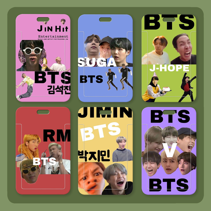 Bts Card Holder for Student Id, Meal Card, Work Badge, Stylish Neck-Hanging Slide Cover Badge Holder Bts Card Holder for Student Id, Meal Card, Work Badge, Stylish Neck-Hanging Slide Cover Badge Holder
