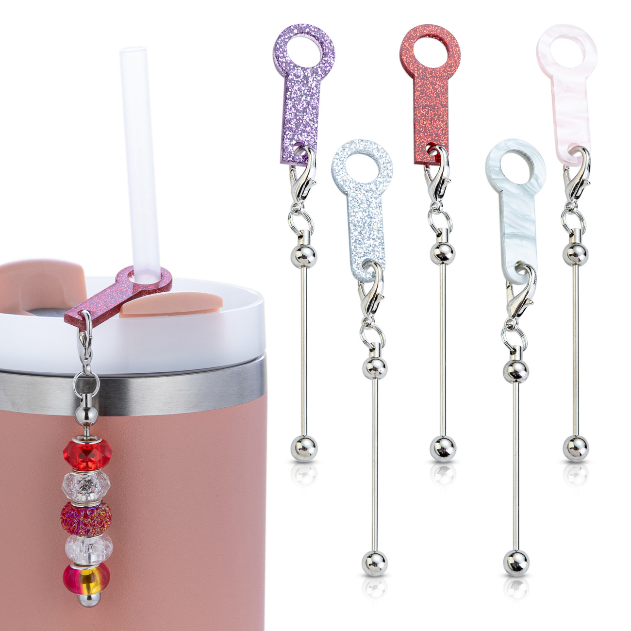 El nuevo colgante de paja de acrílico con cuentas de bricolaje es adecuado para accesorios de paja de copa de hielo de 8mm-10mm al por mayor