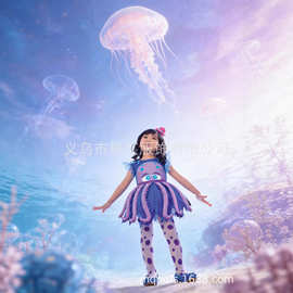 2026年新款儿童裙子可爱有趣节日章鱼裙发箍裙子套装造型