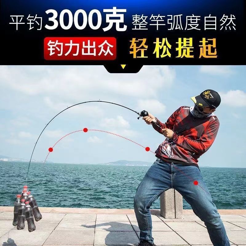 初心者向けの新しいルアーロッドセット、カーボン遠投海竿、投げ竿、釣り竿、ウォータードロップホイール、スピニングホイールセット|undefined