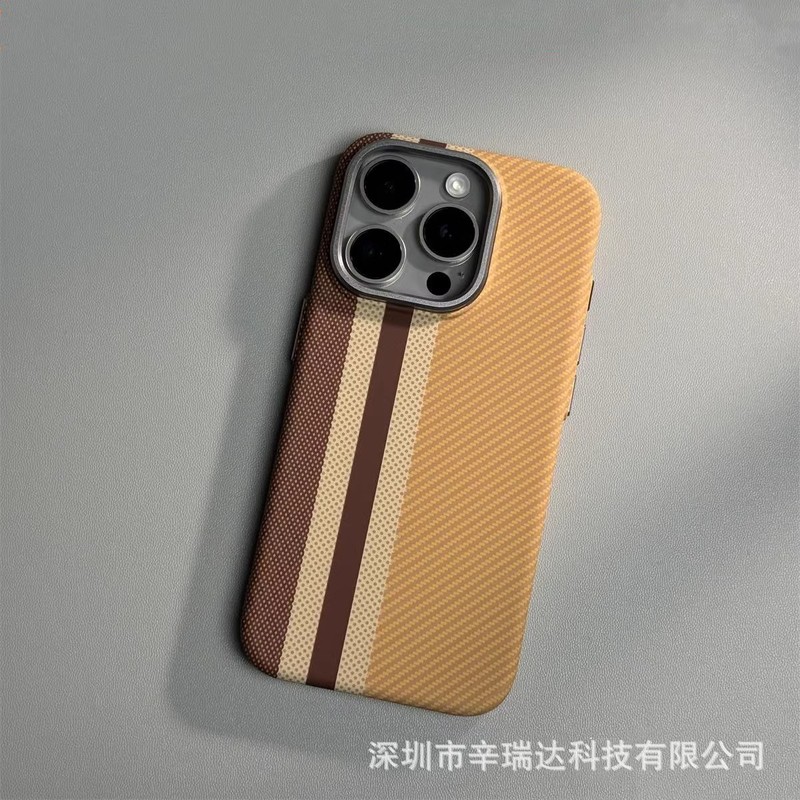 iPhone17ProMax用ケブラーパターン磁気吸着ハードケース16カーボンファイバーパターン耐衝撃保護ケース|undefined
