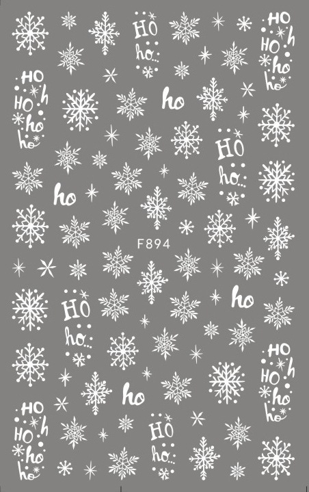 Nagelstickers Nieuw Volledige Stickers Groothandel Gilding Relief 3D Witte Kerst Sneeuwvlok Elanden XINGX Nagelstickers display picture 2