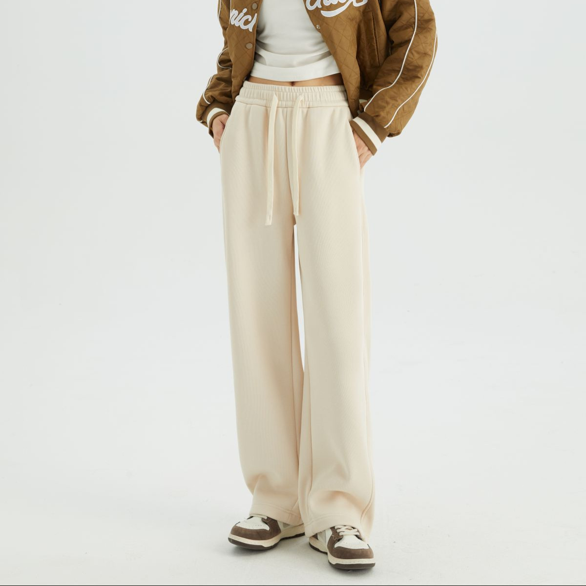 Women's Clothing Extra Thick Cotton Fleece Pants Winter Lined 800g Warm Wide Leg Casual Trousers_ecoleips.com
