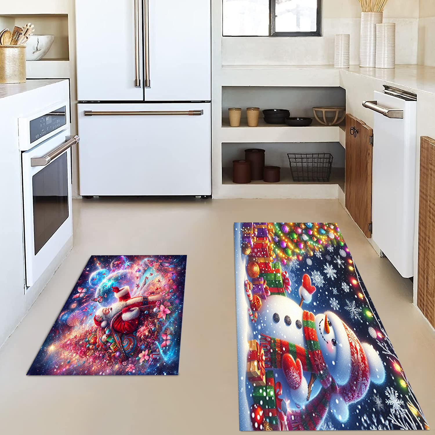 Juldekoration Golvmatta Kök Smutsbeständig Slitstark Fotmatta Entrédörr Förtjockad dörrmatta_voghion.com