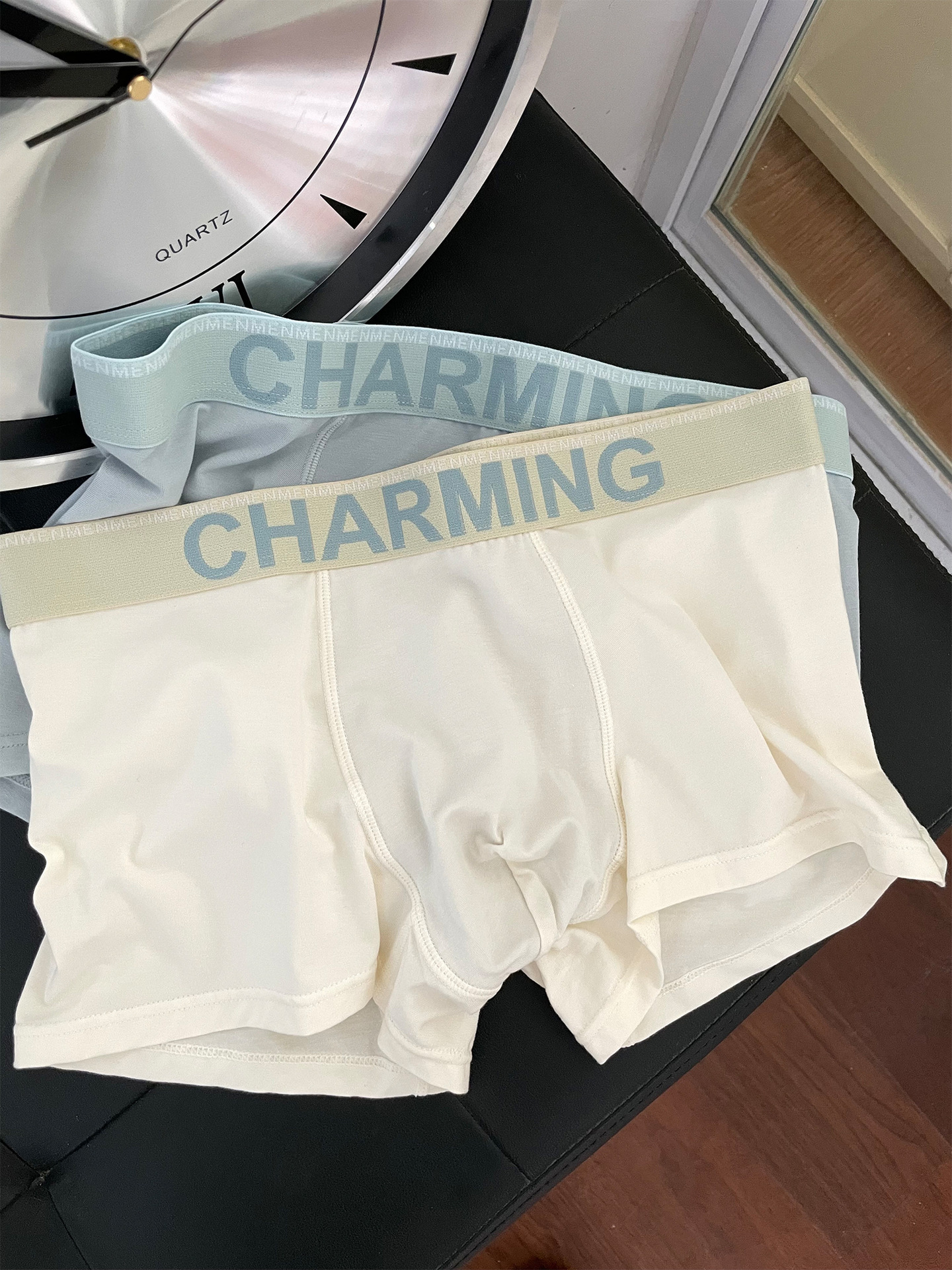 Contraste color espacio pantalones ~ modal RC algodón ropa interior de los hombres simples cómodos pantalones cortos de cintura Borde de moda de los hombres boxeadores