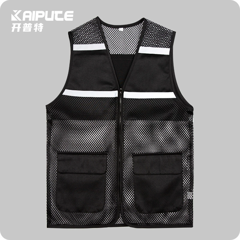 Трансграничная тонкая сетка жилета для деятельности на строительной площадке Строительная рабочая одежда Светоотражающие полоски с логотипом рекламная рубашка