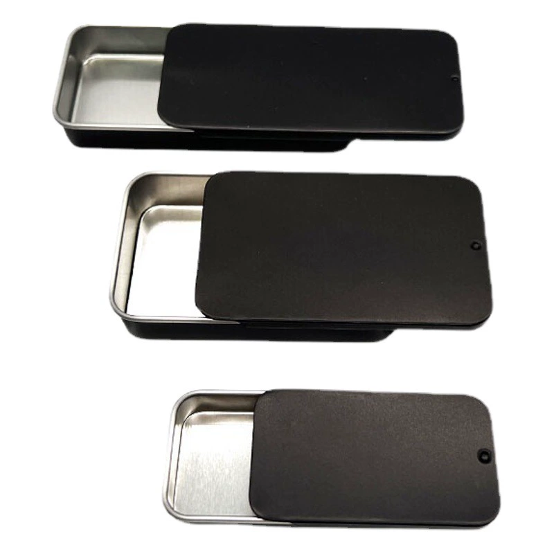 В наличии ЧЕРНЫЙ раздвижной железный ящик бальзам порошок мулине палец набор жевательной резинки конфеты две штуки жести