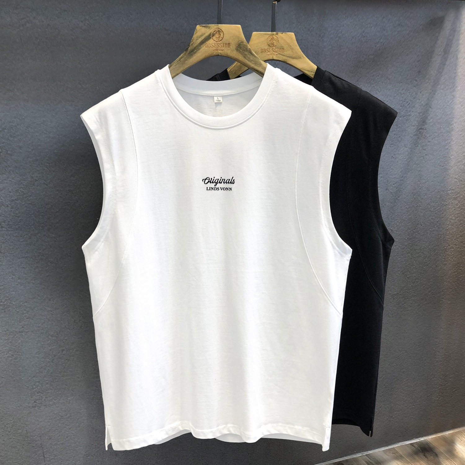 Men's Summer Sleeveless T-Shirt Casual Loose Fit Vintage Graphic Print Muscle Tank Top For Gym Streetwear_viptrois.com