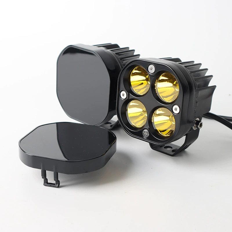 Четырехлистовый прожекторы черный затемняющий абажур автомобиля LED40W рабочая лампа желтая крышка внедорожник 3 дюйма квадратный абажур