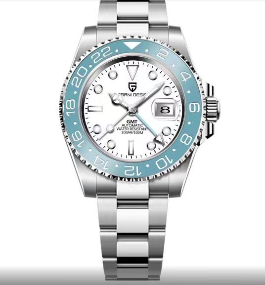 PAGANI bojiani moda reloj mecánico automático para hombre GMT reloj de dos horas calendario luminoso reloj 1662
