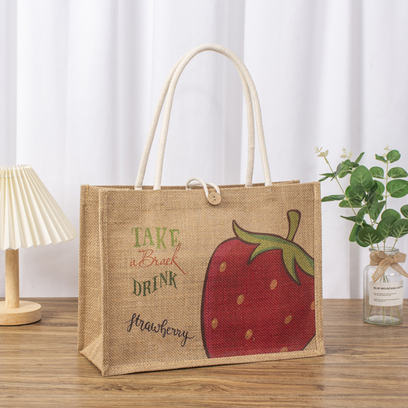 Bolsas de lino portátiles personalizadas pintadas diy bolsas de lino portátiles publicitarias festivas bolsas de regalo personalizadas