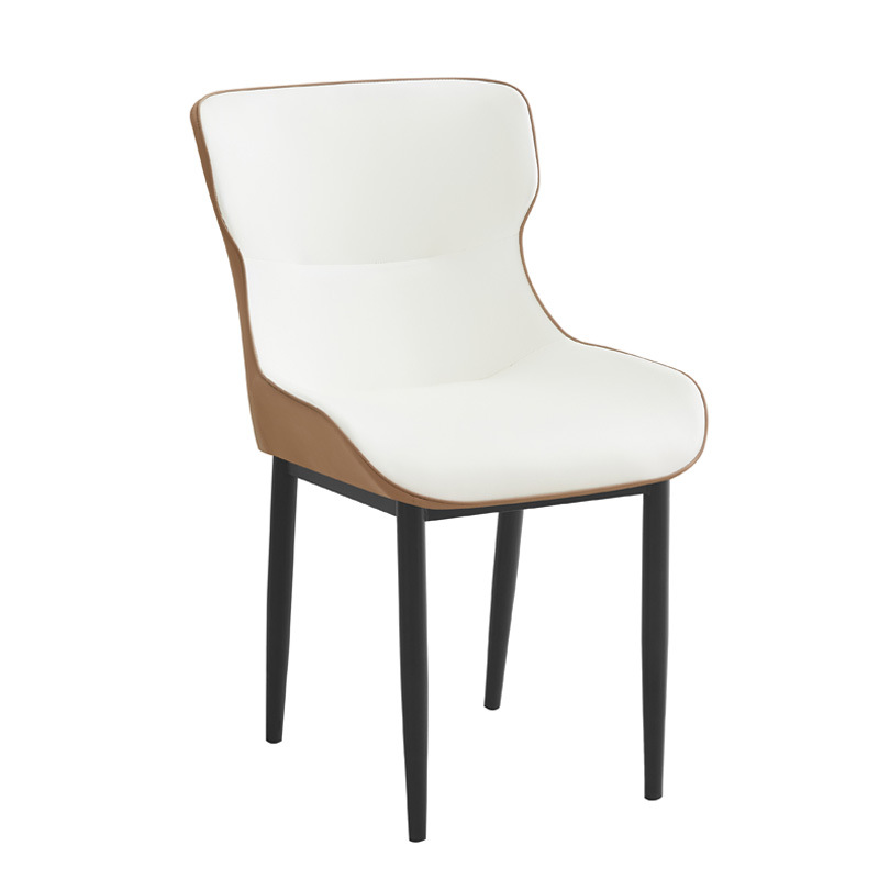 Silla de comedor de lujo de cuero simple y moderna silla de acero al carbono silla de ocio multicolor silla de recepción de hotel