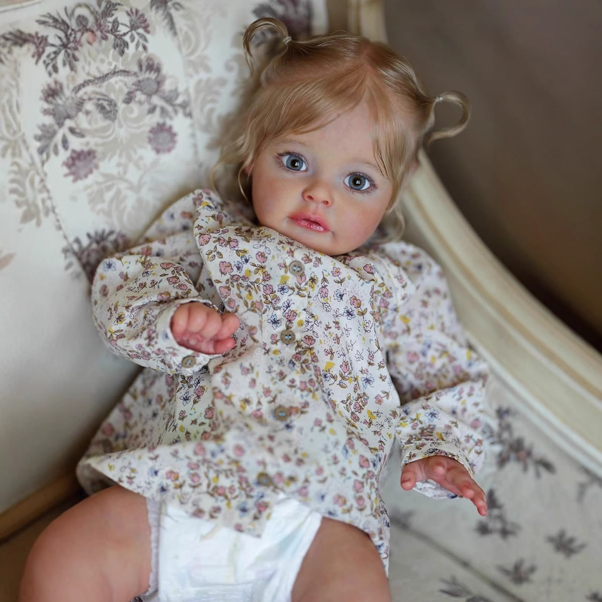 NPK genuino caqi floral Toddler Sue-sue muñeca de simulación pintada a mano en 3D fuente transfronteriza image 5