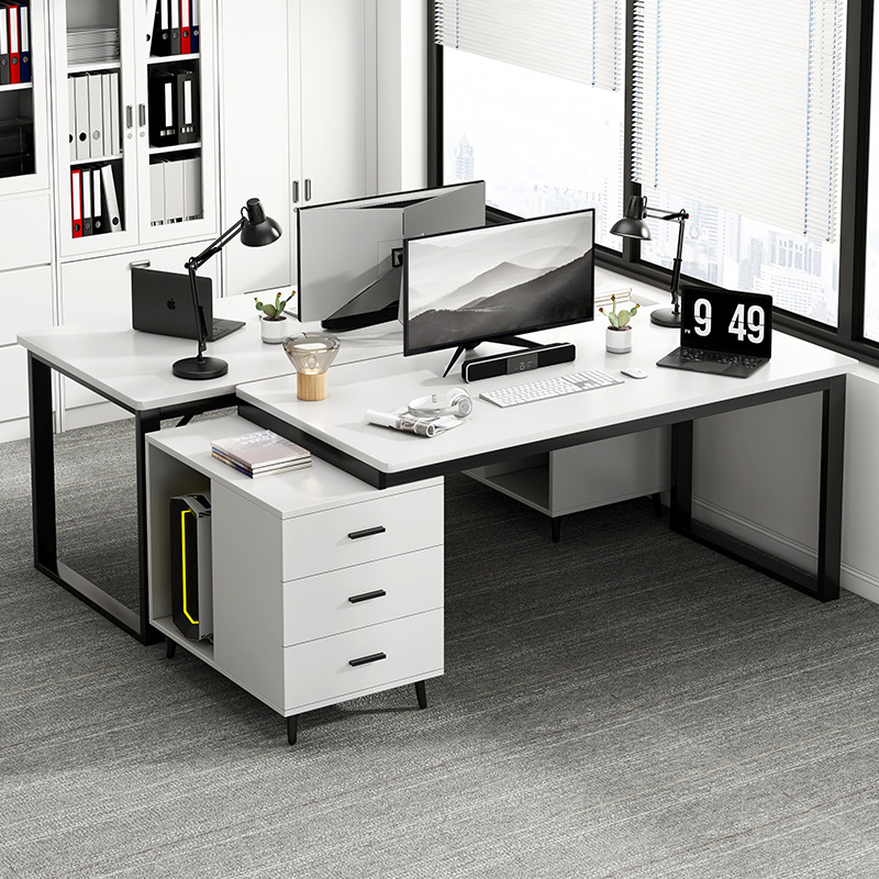 Office furniture set for staff, simple home desk, office meeting table, double seat face-to-face computer desk