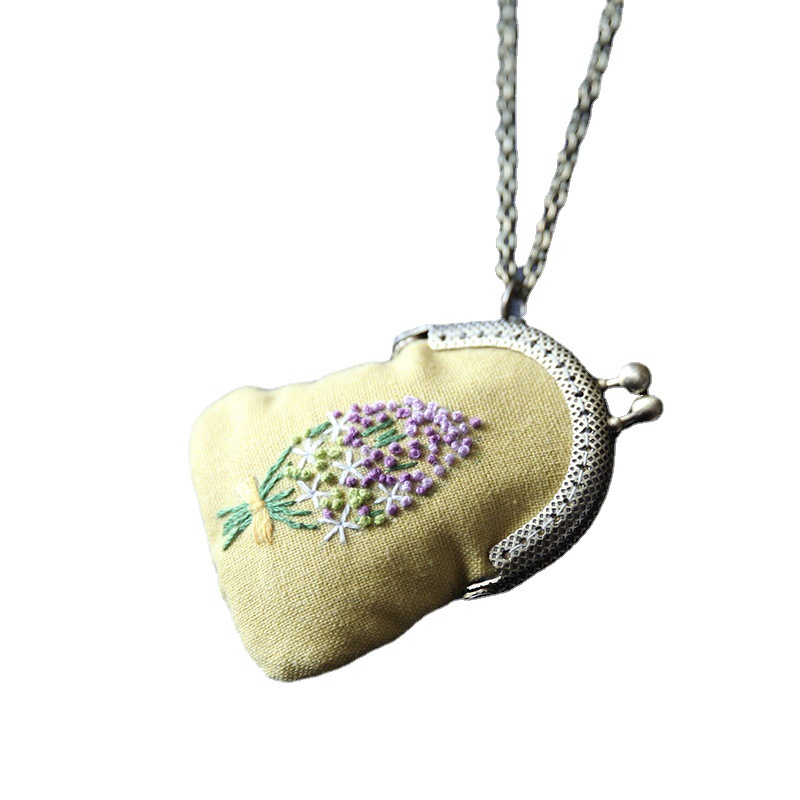 Jinhao collar hecho a mano DIY bordado boca Bolsa de Oro adornos creativo regalo femenino paño bordado kit suéter cadena