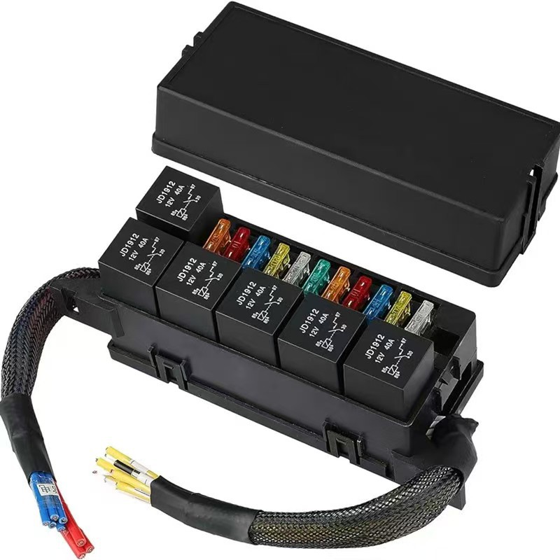 6路汽车保险丝盒12V24V 继电器盒房车汽车保险丝座 多路继电器盒