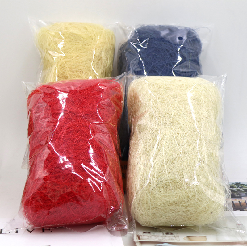 Raffia Grass Fibers 100g Pack Manufacturer Wholesale Easter Decoration Artificial Flower Gift Box Decor Filler