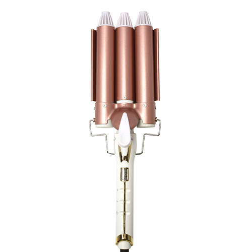 跨境货源厂家专供液晶温控陶瓷蛋卷棒三棒卷发棒三管大卷水波纹