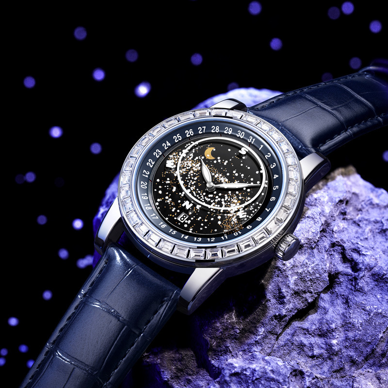 2024 New Full Star Galaxy Watch Men's Internet CelebrITY Star Trend Personalized Fashion Large Dial Watch Men's