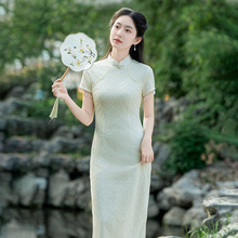 2025新款富贵风旗袍春夏女日常 年轻款白色新中式蕾丝旗袍女春夏