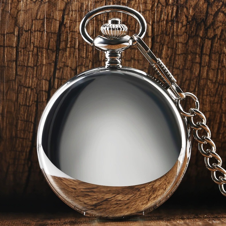 Simple and Popular Flip-Cover Pocket Watch, Classic Retro Hanging Watch, Fashionable Glossy Personalized Large Quartz Watch, Personalized Wholesale