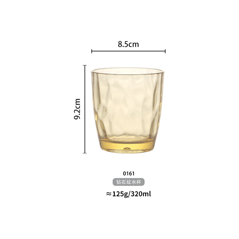 Hotel restaurante acrílico esmerilado taza resistente a la caída taza de té resistente a altas temperaturas bebida comercial taza de jugo taza de agua de plástico
