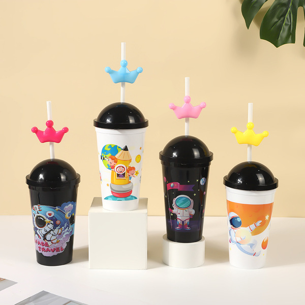 plastic creative children's cute glass with glass