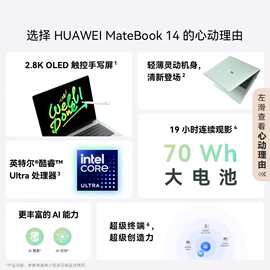 华.为MateBook 14笔记本电脑14.2英寸2024款旗舰2.8K触控酷睿Ultr