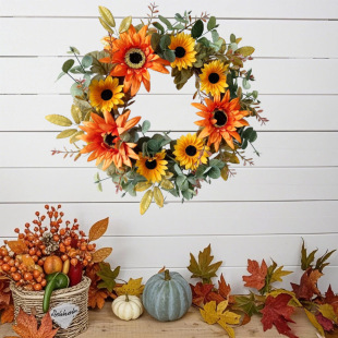 Dark Green Pumpkin Realistic Fake Foam Pumpkin Fall Home Gathering Decorative Garland Thanksgiving