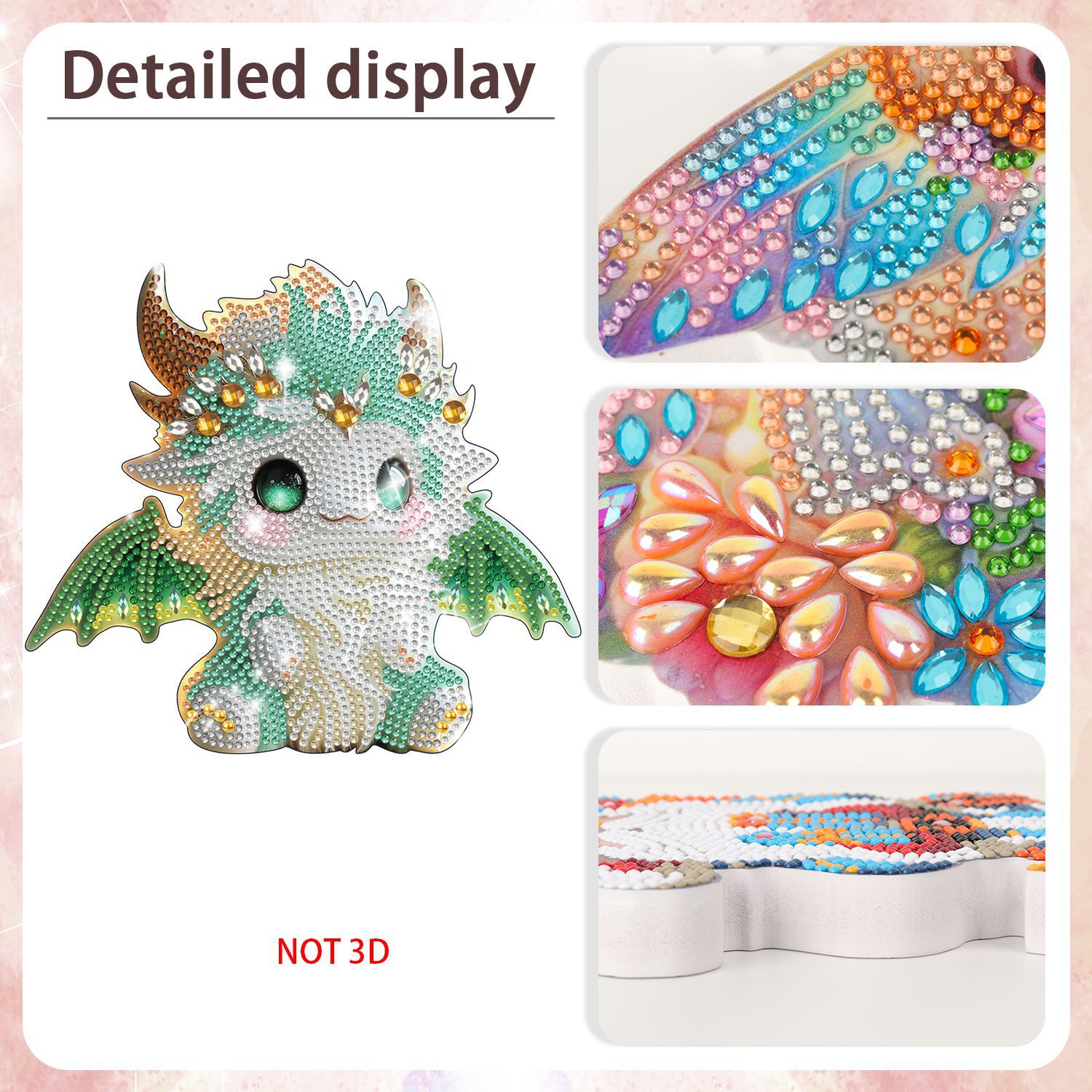 Pintura de diamantes 5D transfronteriza hecha a mano DIY, adorno de juguete de cartón tridimensional, dinosaurio de dibujos animados, pintura de diamantes para niños.