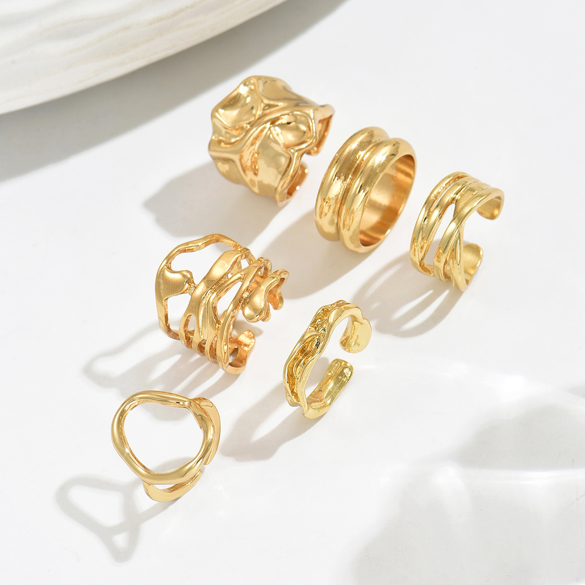 Geometrisches Ring-set Für Damen Designer-ringe Europäischer Stil_voghion.com