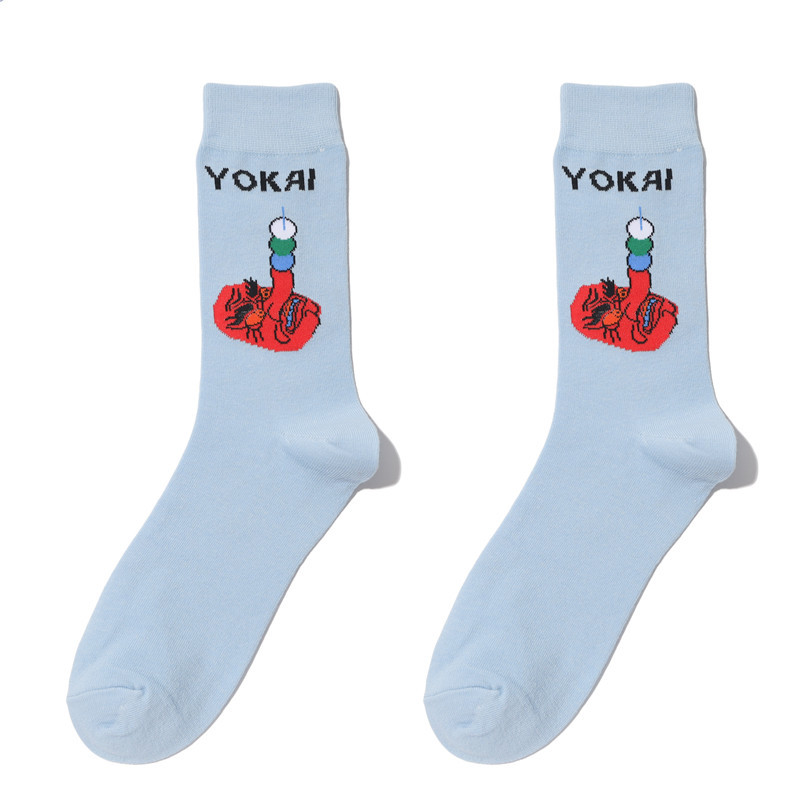 Male Japanese Monster Animation Socks Female Cotton Monster Story Sock Cartoon Personality Trend Boat Socks-5Prs 52 Img_5802