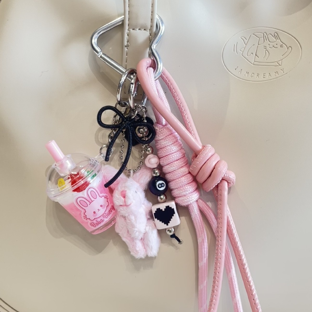 Transfronterizos de lana rosa cables de teléfono móvil lindos llaveros de leche taza de té pericardium colgante