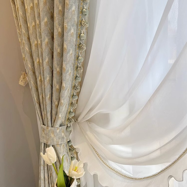 High-End Chenille Jacquard High Weight 1400g Shaoxing Accessible Luxury Simple Curtains Ice Blue Niche Designer Curtains High-End Chenille Jacquard High Weight 1400g Shaoxing Accessible Luxury Simple Curtains Ice Blue Niche Designer Curtains